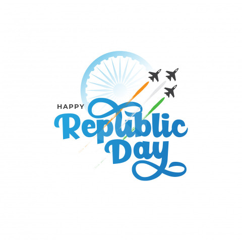 Happy Indian Republic Day Celebration Typographic Template Design