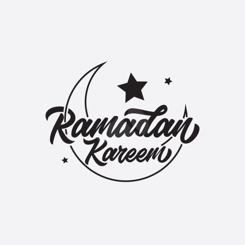 Ramadan Kareem Text Typography Design Template