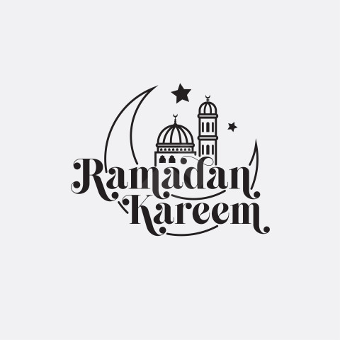 Ramadan Kareem Text Typography Design Template