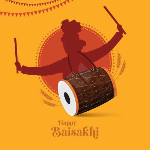 Happy baisakhi festival vector design background