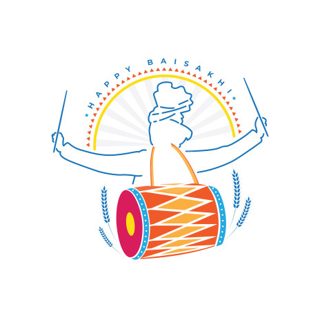 Happy baisakhi festival vector design background