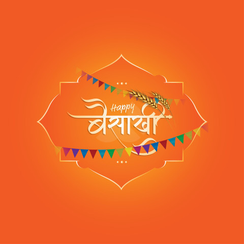 Happy baisakhi festival hindi social meadia post design template