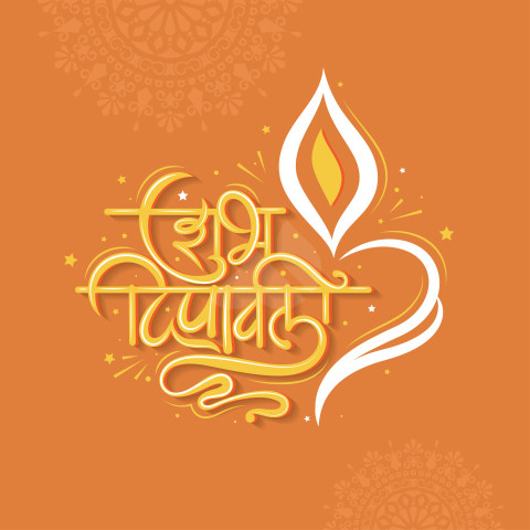 Shubh Deepawali Wish Hindi Background Design Template