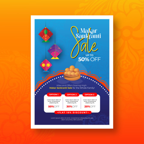 Makar Sankranti Festival Offer Poster Design template