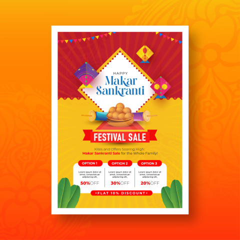 Makar Sankranti Festival Offer Poster Design template