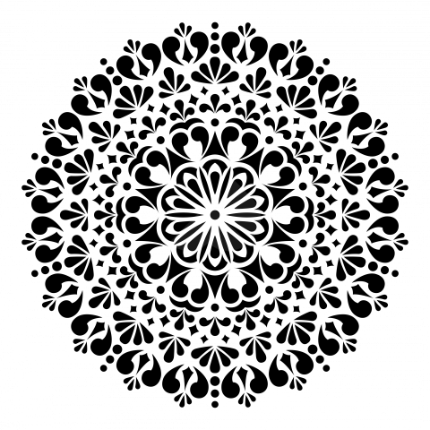 Round Floral Mandala Ornaments Design