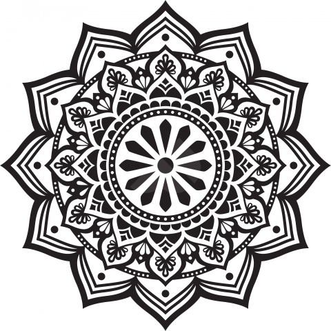 Decorative Round Floral Mandala Ornament - Free