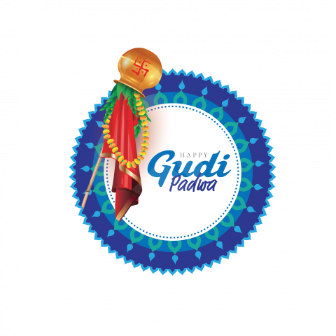 Happy Gudi Padwa Sticker Background Template