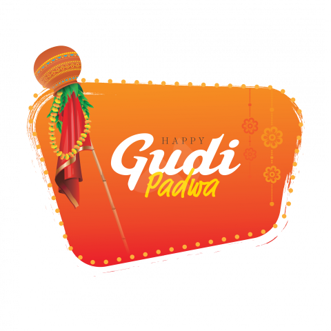 Happy Gudi Padwa Sticker Background Template