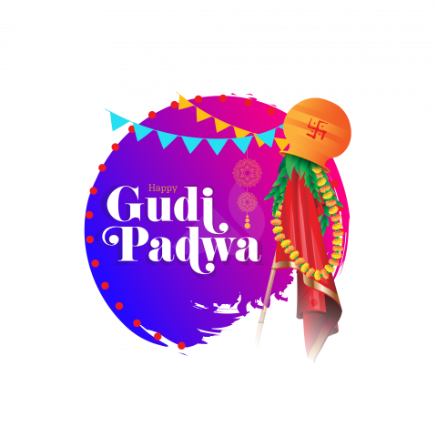 Happy Gudi Padwa Greeting Sticker Design