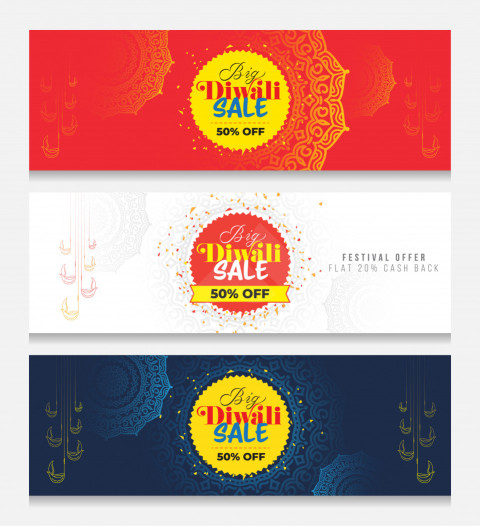 Diwali Festival Big Sale Header Banner Design Background Template
