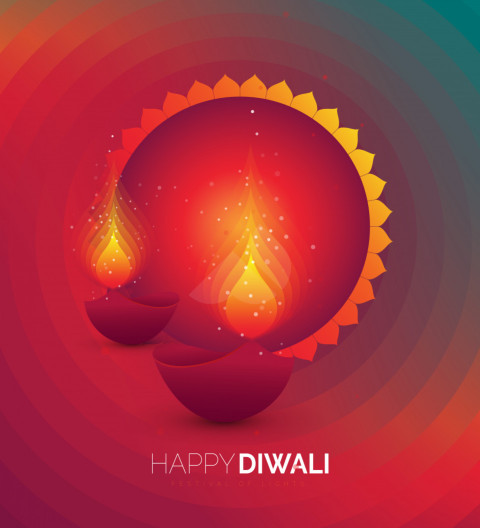 Happy Diwali Greeting Background Template