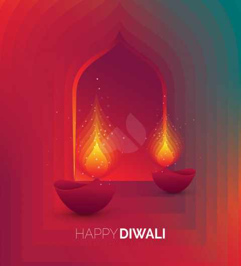 Happy Diwali Greeting Background Template