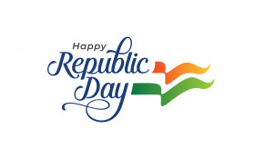 74th Indian Happy Republic Day Typography Design Template