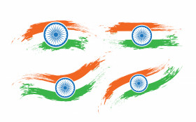 Abstract Indian Flags Illustration Set