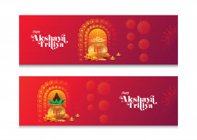Akshaya Tritiya Banner Design Set