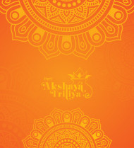 Akshaya Tritiya Greeting Background Template Decorated with Floral Ornaments