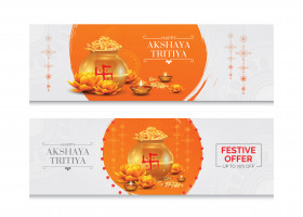 Akshaya Tritiya Offer Banner Design Set