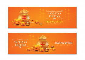 Akshaya Tritiya Offer Banner Design Template Set