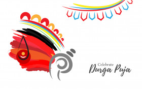 Celebrate Durga Puja Background Template Illustration