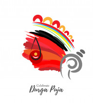 Celebrate Durga Puja Background Template Vector Illustration