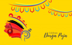 Celebrate Durga Puja Template Illustration