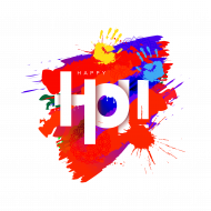 Colorful Happy Holi Sticker Background Design