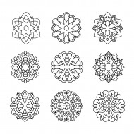 Creative Decorative Floral Mandala Ornaments Design Set