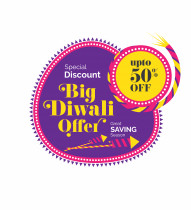 Diwali Big Sale Sticker Banner Design Template