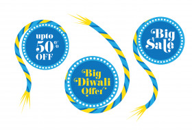 Diwali Big Sale Sticker Banner Design Template