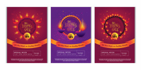 Diwali Festival Sale Poster Design Set