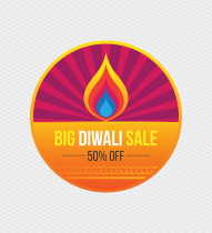 Diwali Festival Sticker Design Template