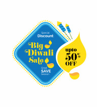 Diwali Sale Sticker Banner Design Template Vector Illustration