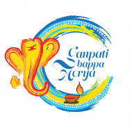 Ganapati Bappa Morya Text Ganesh Chaturthi Template
