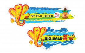 Ganesh Chathurti Sale Abstract Banner Design Template