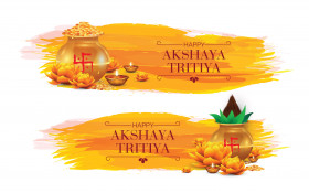 Happy Akshaya Tritiya Banner Design Template