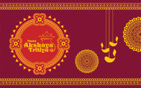 Happy Akshaya Tritiya Greeting Background Template