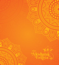 Happy Akshaya Tritiya Greeting Background Template Decorated with Floral Ornaments