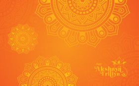 Happy Akshaya Tritiya Greeting Background Template with Floral Ornaments