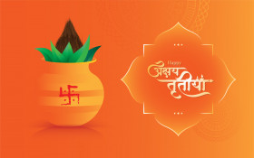 Happy Akshaya Tritiya Hindi Greeting Background Template
