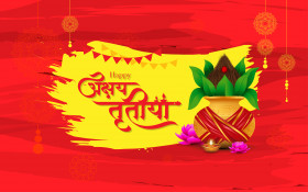 Happy Akshaya Tritiya Hindi Wishes Background Template