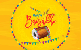Happy baisakhi festival greeting design background template