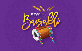 Happy baisakhi festival greeting design background template