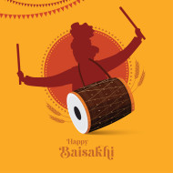 Happy baisakhi festival vector design background