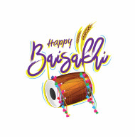 Happy Baisakhi Text Typography Design Background Template