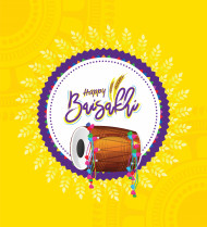 Happy Baisakhi Wishes Greeting Background Template