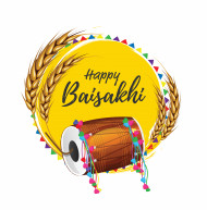 Happy Baisakhi Wishes Sticker Design Background Template