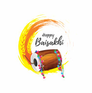 Happy Baisakhi Wishes Sticker Design Background Template