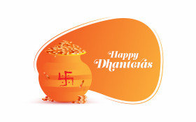 Happy Dhanteras Festival Greeting Sticker Design