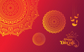Happy Diwali Festival Greeting Background Template